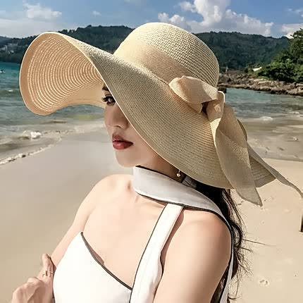 Ladies sun hat ladies with flexible brim and minimalist crown shape