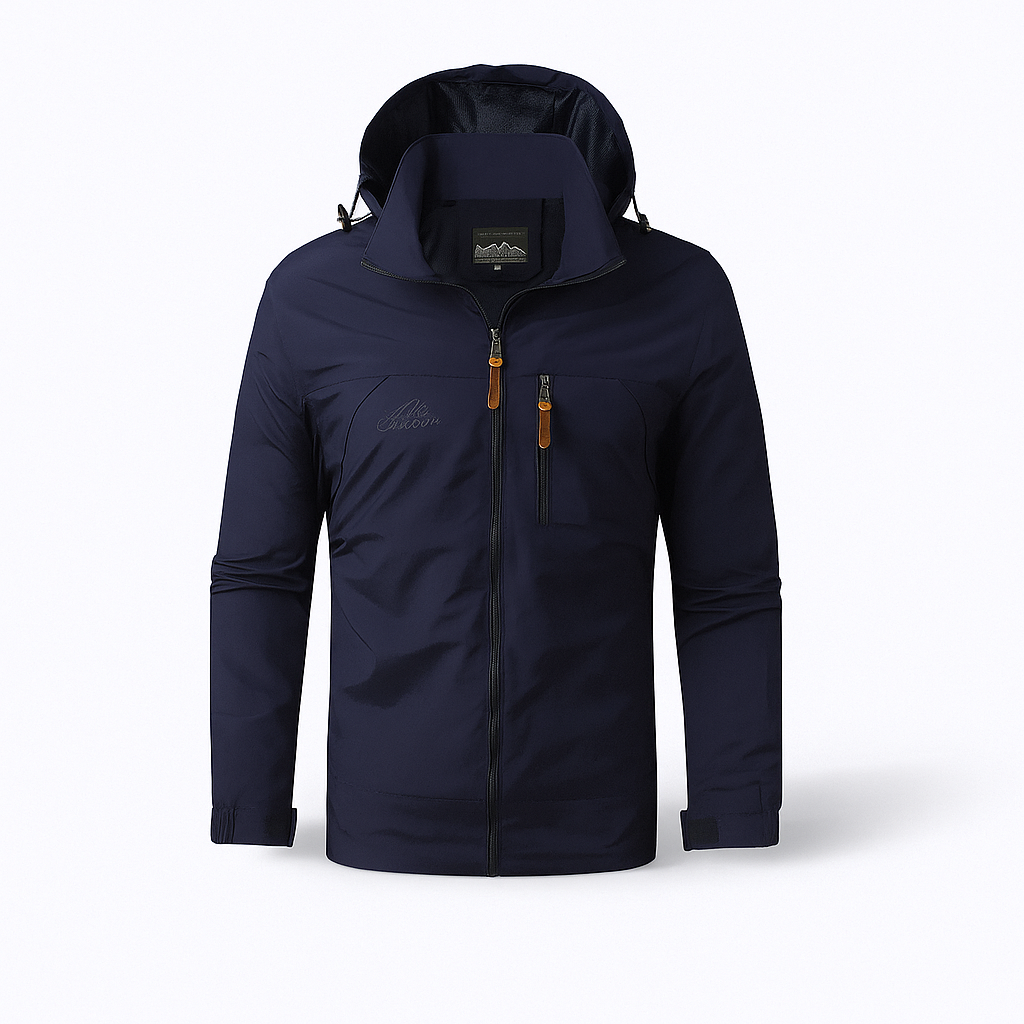 Jacket with hood dark blue