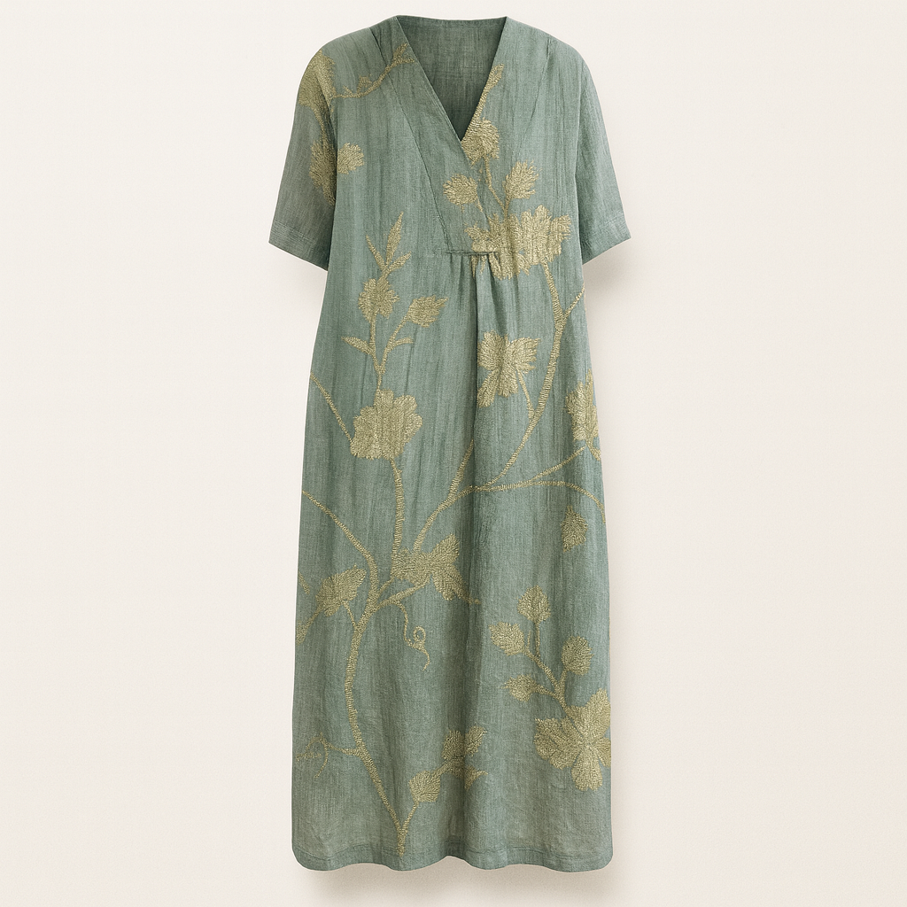 Patterned Summer Dress  light blue