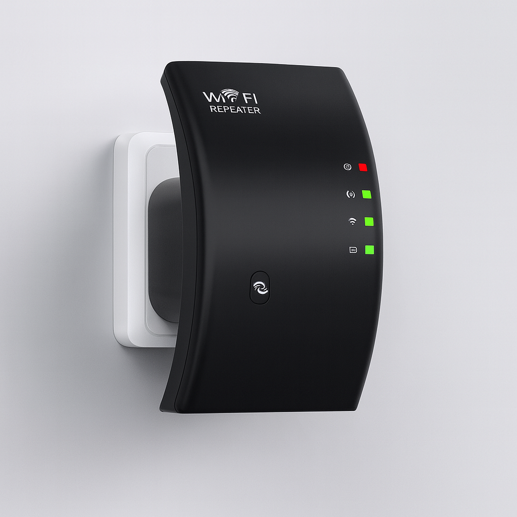 Wireless WIFI signal booster black