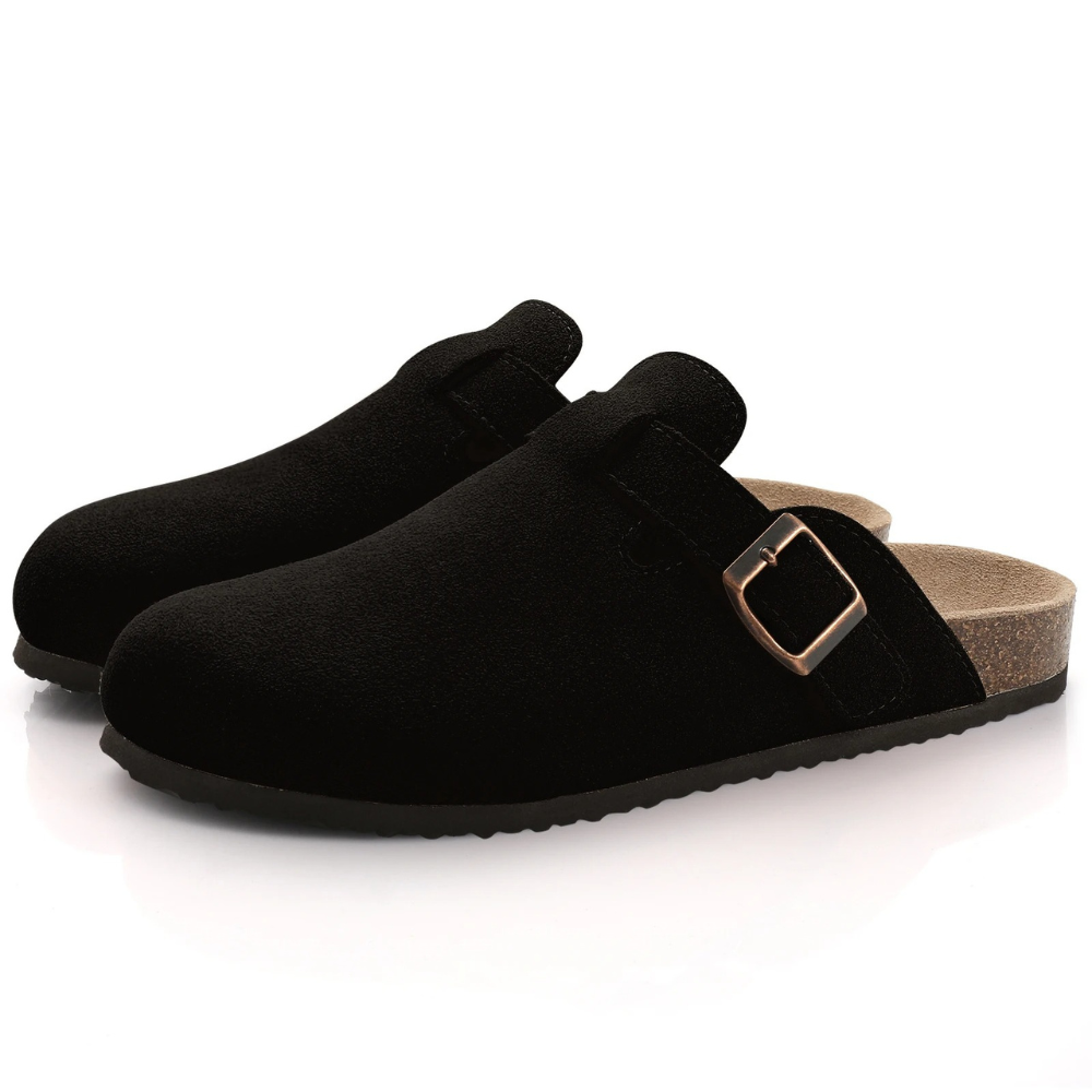 Leana Women's Clogs - Slip-on suede with adjustable buckle and anatomical comfortable sole