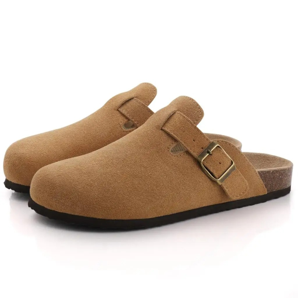 Leana Women's Clogs - Slip-on suede with adjustable buckle and anatomical comfortable sole
