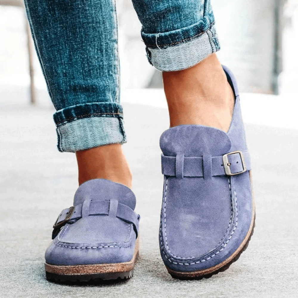 Georgia Clogs Women's Comfortable - Ergonomic mules with strap and buckle in casual style