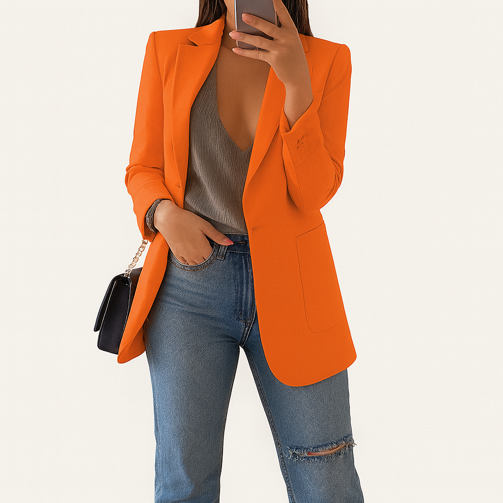 Women's long blazer orange