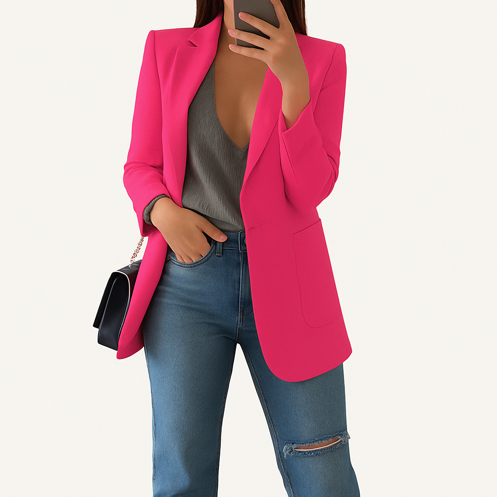 Women's long blazer pink