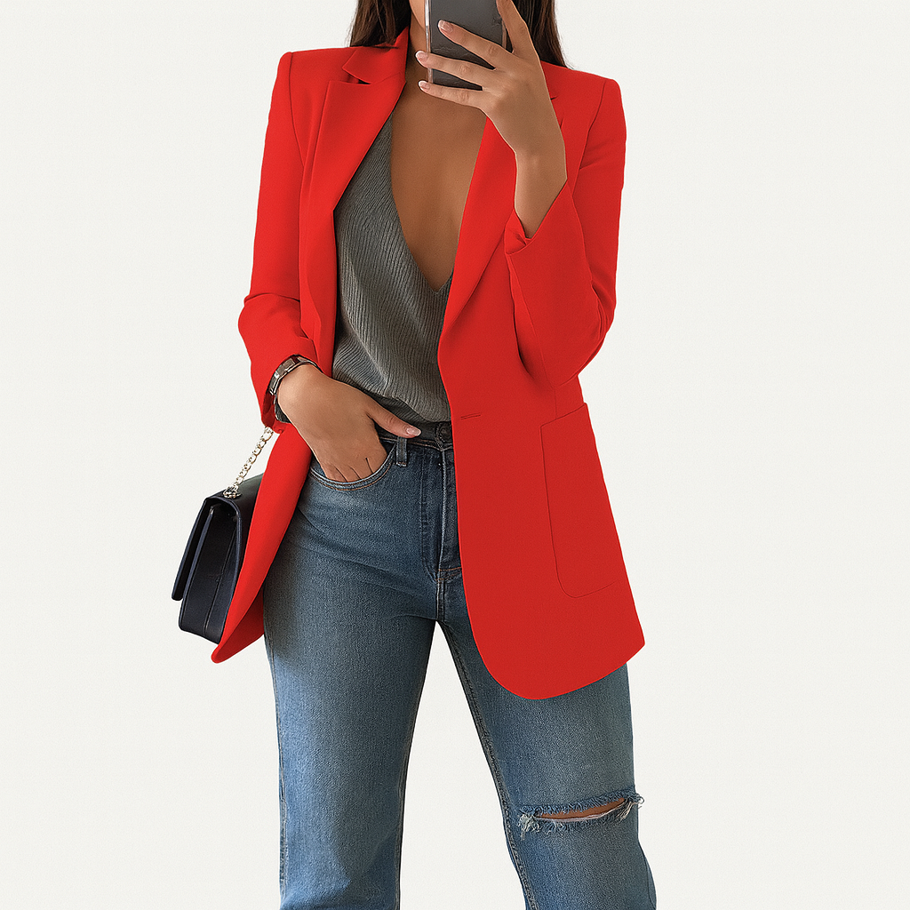 Women's long blazer red