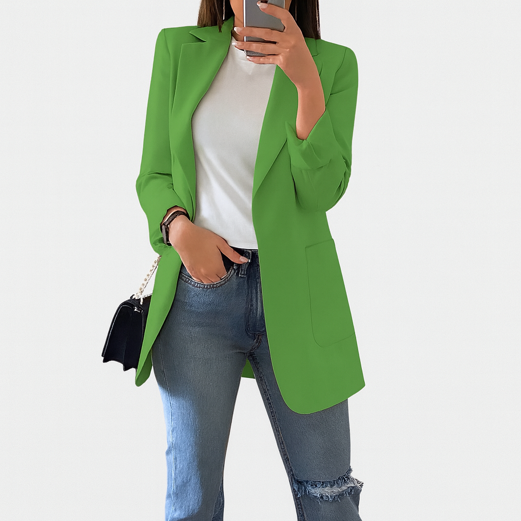 Women's long blazer green
