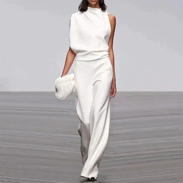Jumpsuit for women with wide legs | One shoulder Elegant
