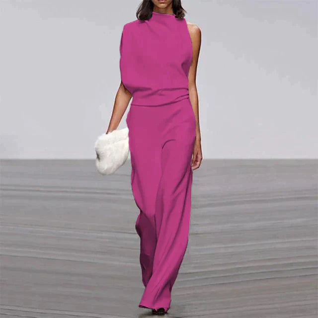 Jumpsuit for women with wide legs | One shoulder Elegant