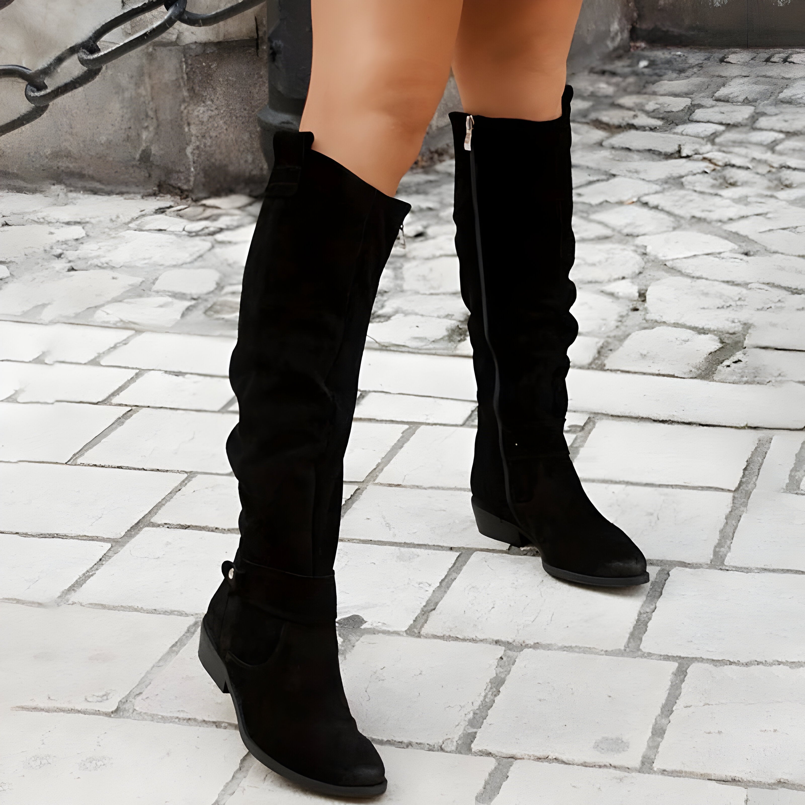 Classic knee-high leather boots for women