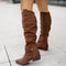 Classic knee-high leather boots for women