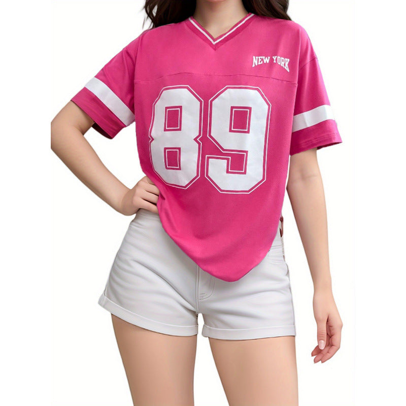 Noa - Women’s Oversized Sports T-Shirt with New York Print