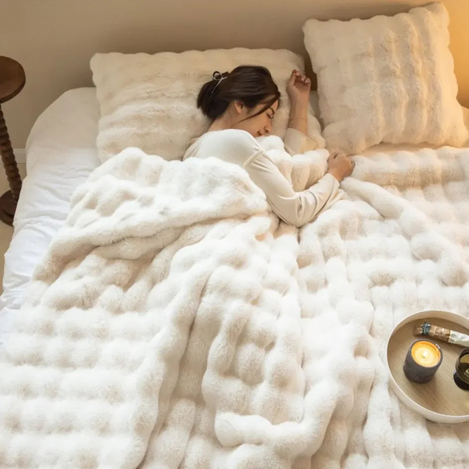 Fleece blanket Soft plush cozy bed throw