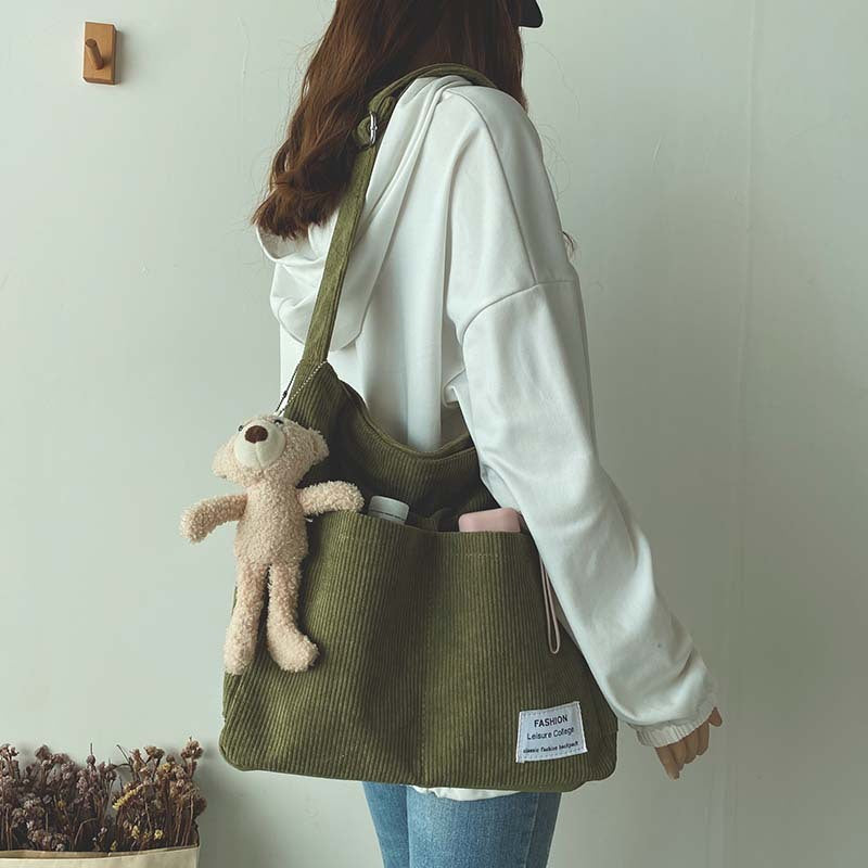 Stephanie - Large capacity bag made from textured, soft vegan leather