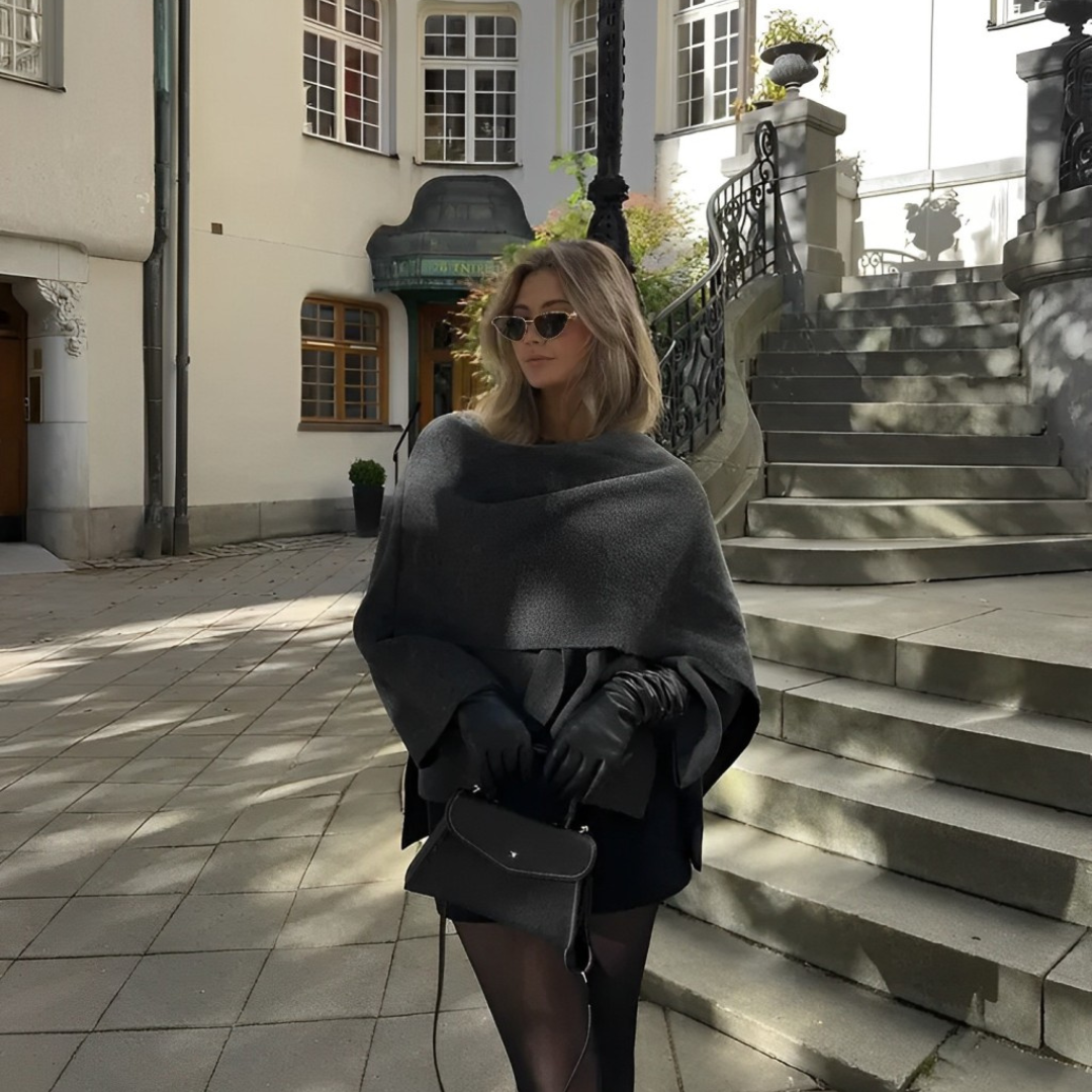 Elegant, soft women's cape jacket