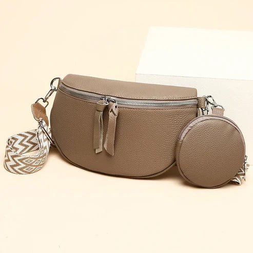 Bags in fine suede for women in dark taupe - elegant and stylish