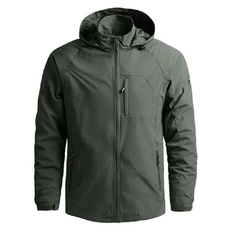 Lightweight windbreaker cargo jacket for men