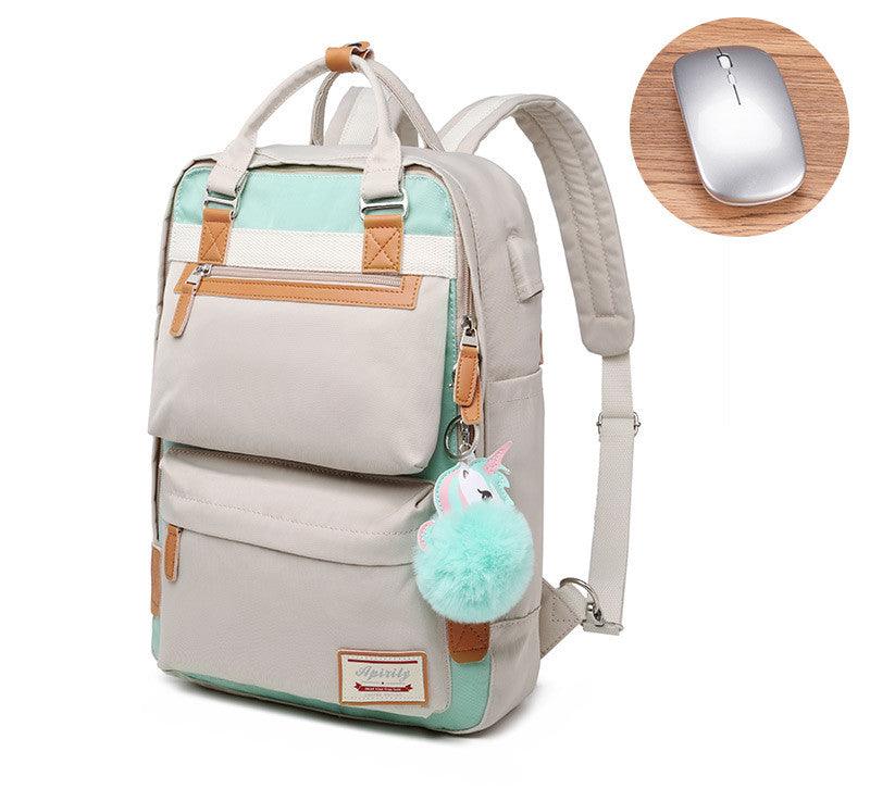 Stylish waterproof backpack for women with 15.6-inch laptop compartment