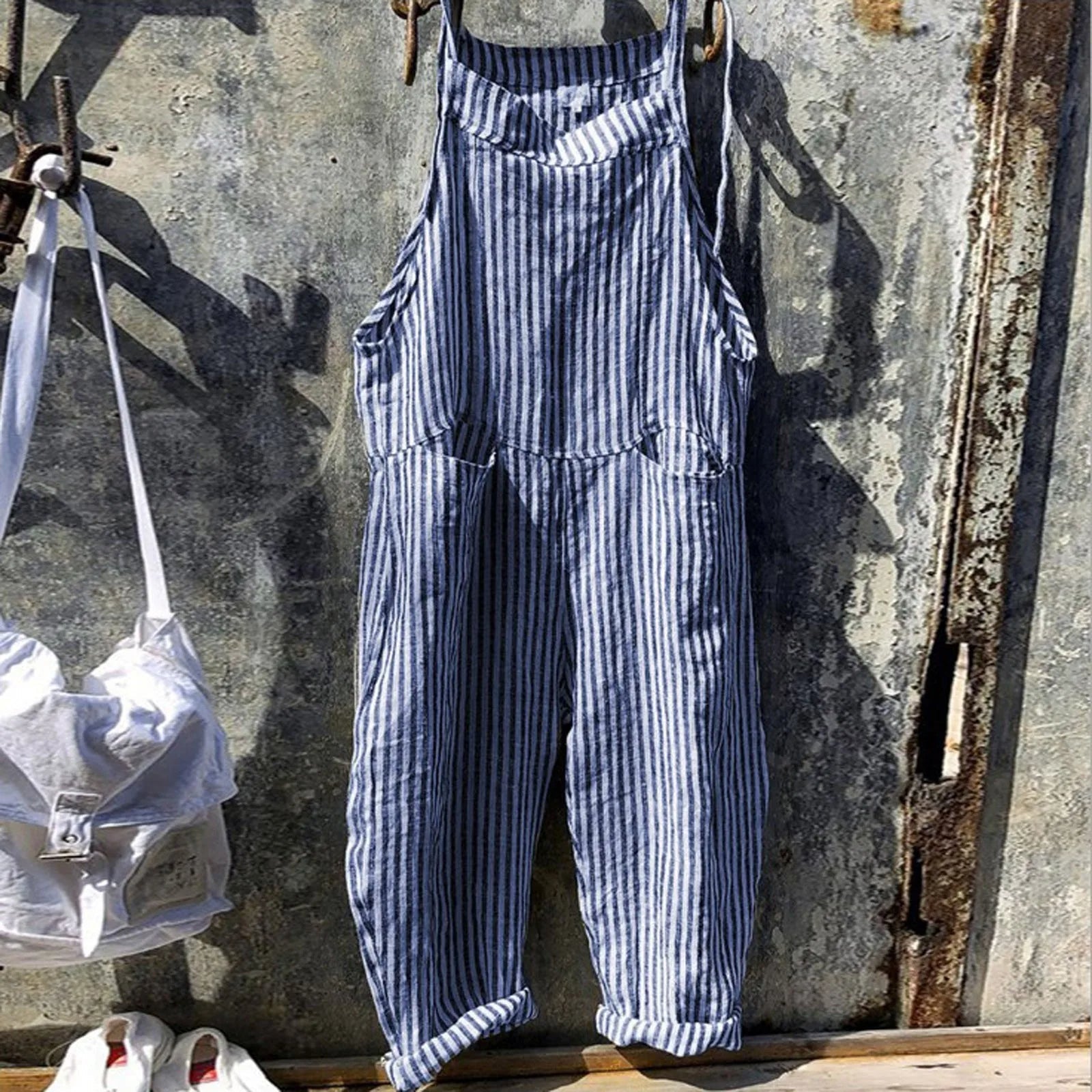 Women's Wide Striped Vintage Jumpsuit | Ideal for Summer
