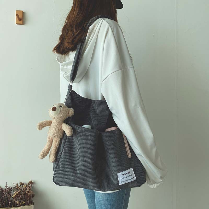 Stephanie - Large capacity bag made from textured, soft vegan leather