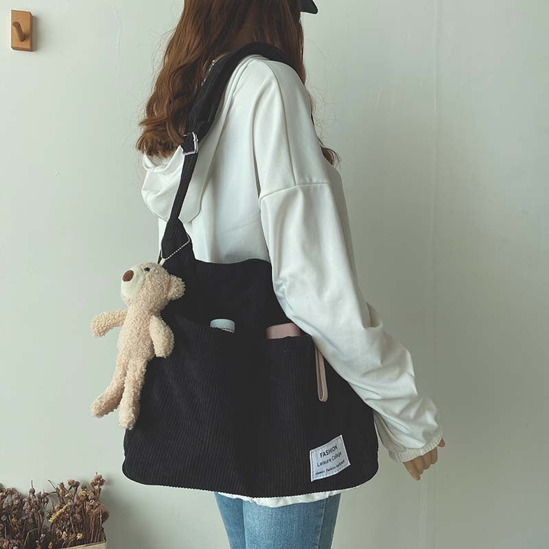 Stephanie - Large capacity bag made from textured, soft vegan leather