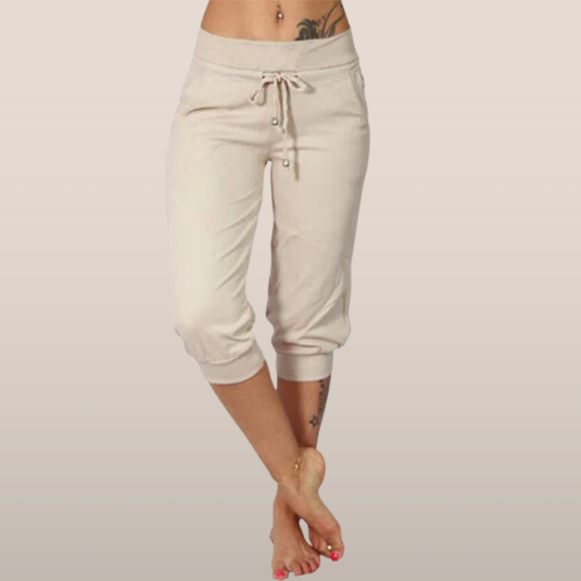 Indie - Capri Trousers with Drawstring Waist