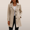 Ladies Trench Coat with Buttons - Intermediate Season Jacket with Collar