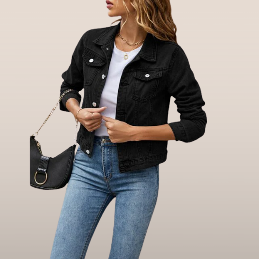 Goldie - Women’s Denim Jacket With Button Closure