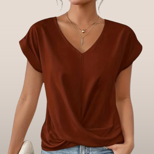 Lumi - Women’s V-Neck Loose Fit T-Shirt