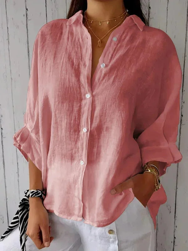 Women's shirt - Lightweight fabric - Casual cut - Button closure & classic collar
