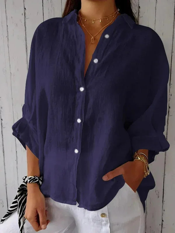Women's shirt - Lightweight fabric - Casual cut - Button closure & classic collar