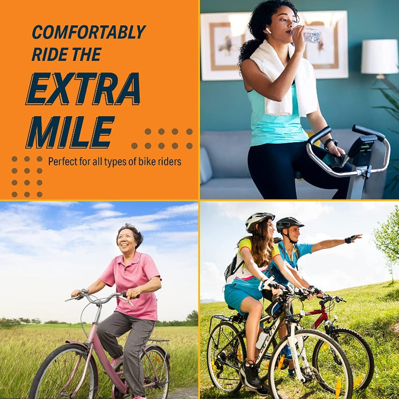 Wide gel bike seat cover fits spinning stationary bikes