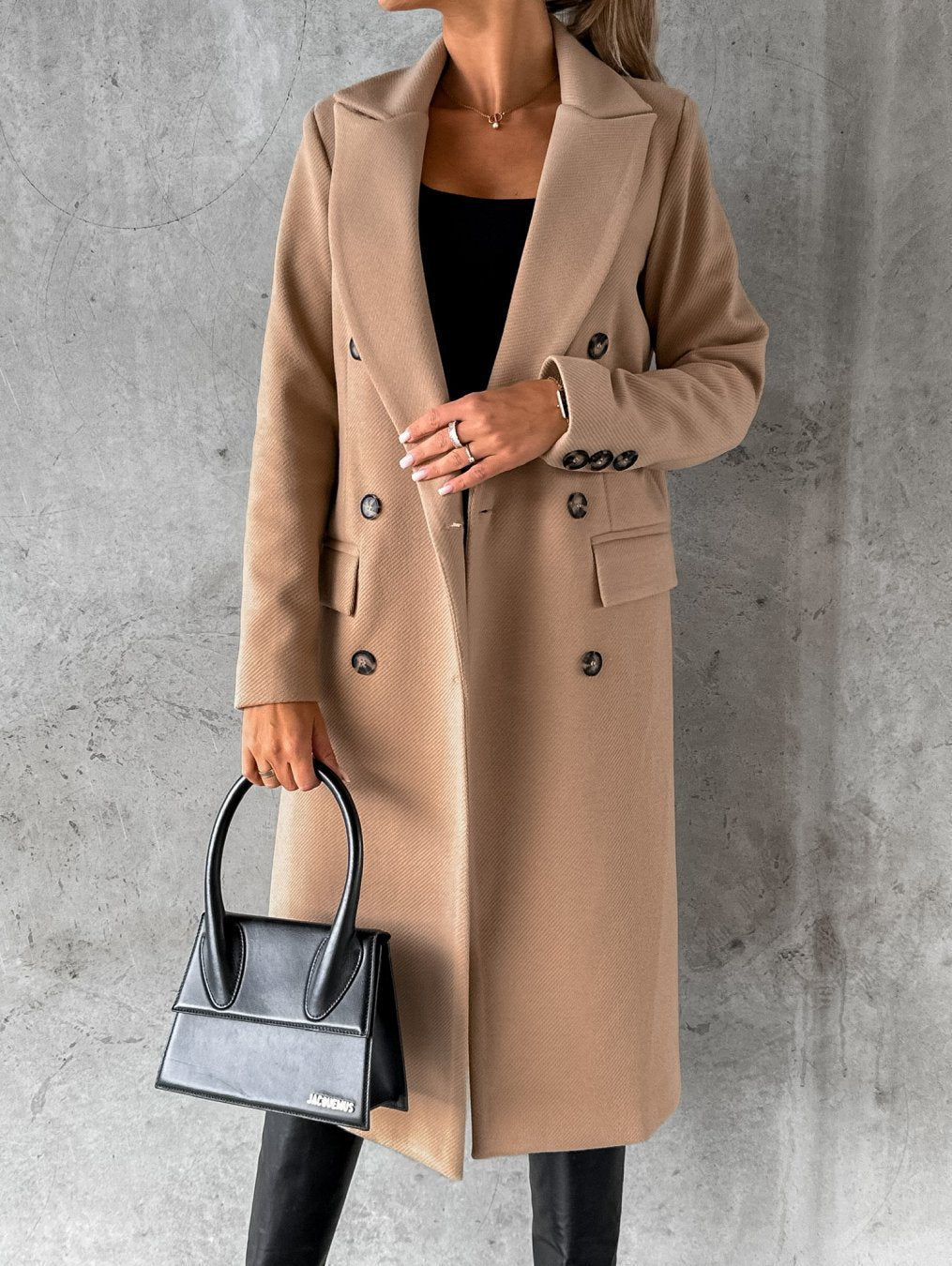 Marina | Stylowy długi damski płaszcz z eleganckim krojem