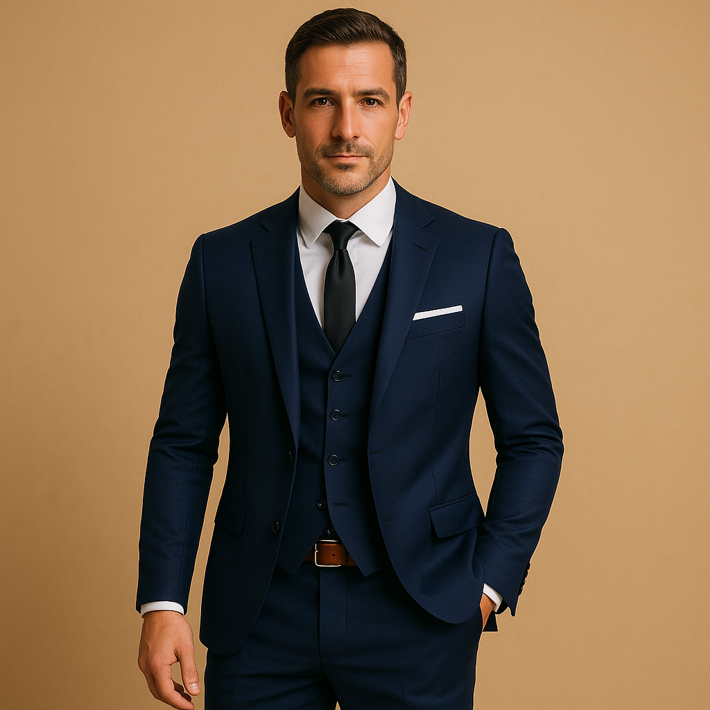 Three-piece slim fit men's suit with blazer and pants | Beaumont