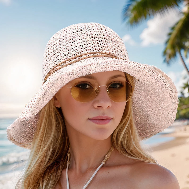 Foldable Sun Hat with Wide brim and Adjustable Fit