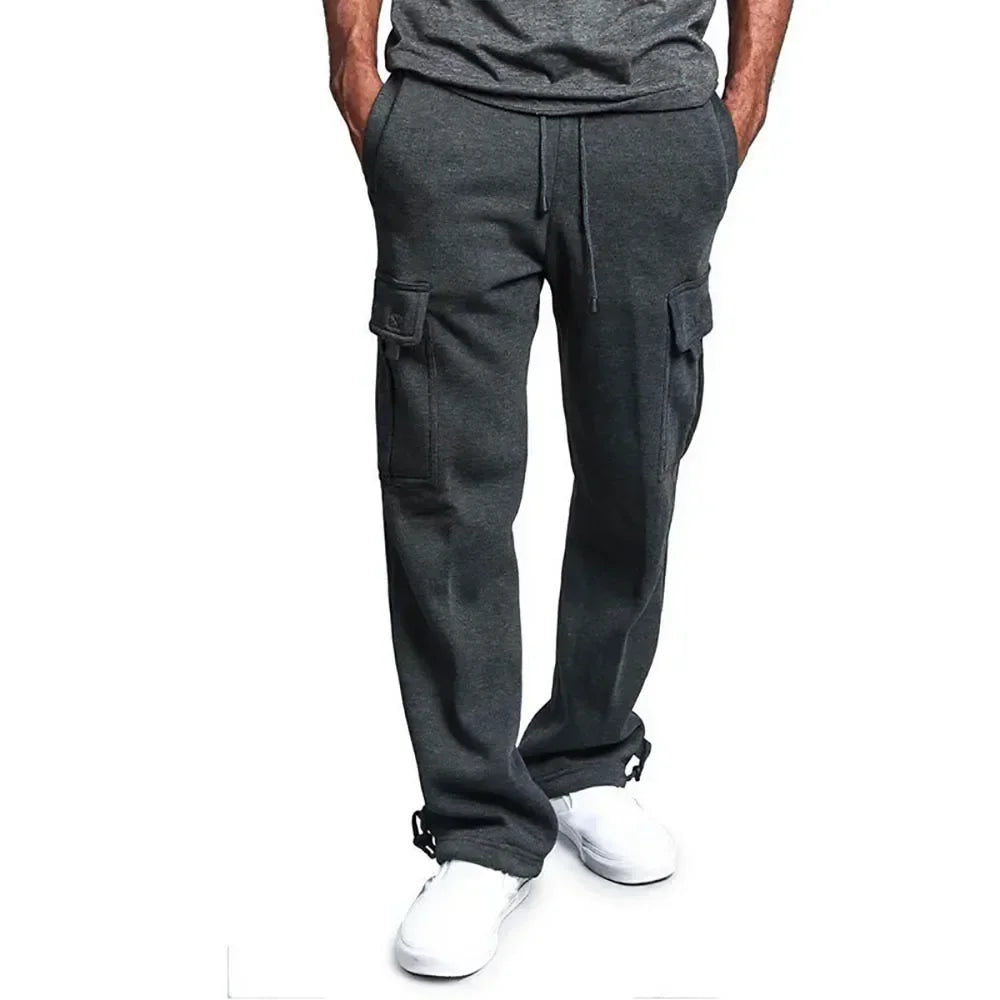 Ultra-comfortable men's cargo jogging trousers made from fleece