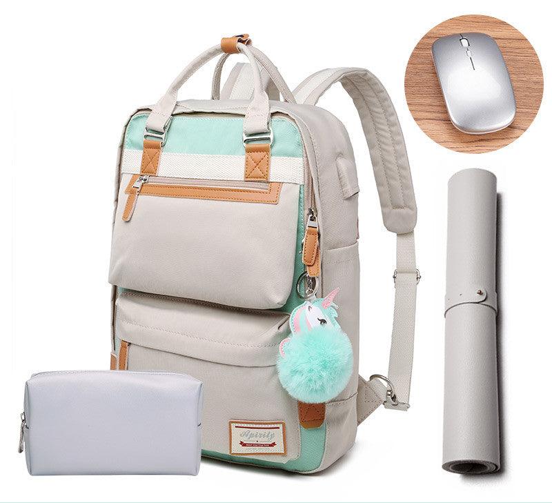 Stylish waterproof backpack for women with 15.6-inch laptop compartment