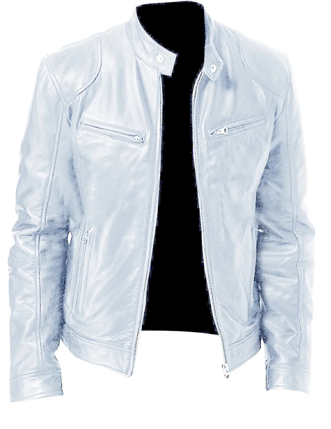 Brodie PU-PU leather jacket with stand-up collar