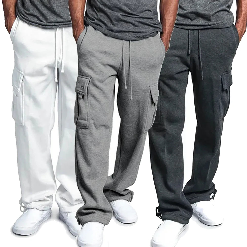 Ultra-comfortable men's cargo jogging trousers made from fleece