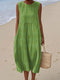Ivy - Elegant Sleeveless Cotton Dress with Pockets
