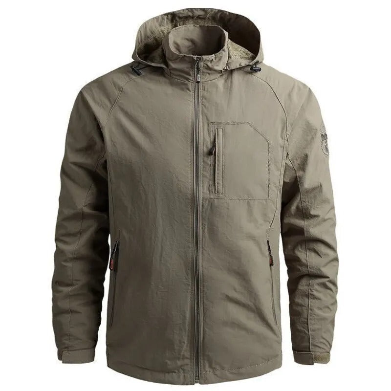 Lightweight windbreaker cargo jacket for men