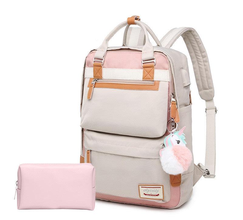 Stylish waterproof backpack for women with 15.6-inch laptop compartment