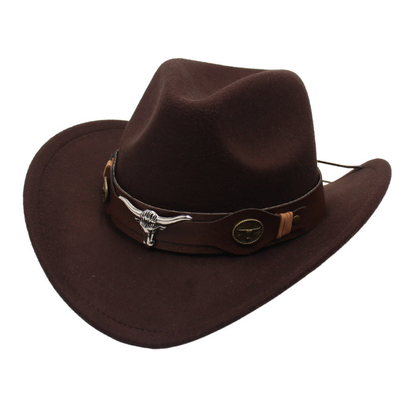 Cowboy Hat | Classic Model | Vegan Leather & Braided Chinstrap | Adjustable Design