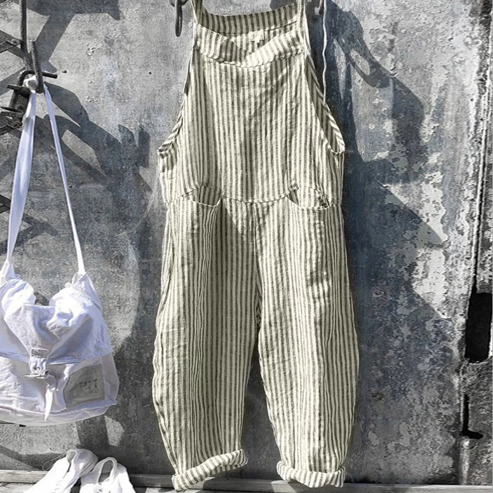Women's Wide Striped Vintage Jumpsuit | Ideal for Summer