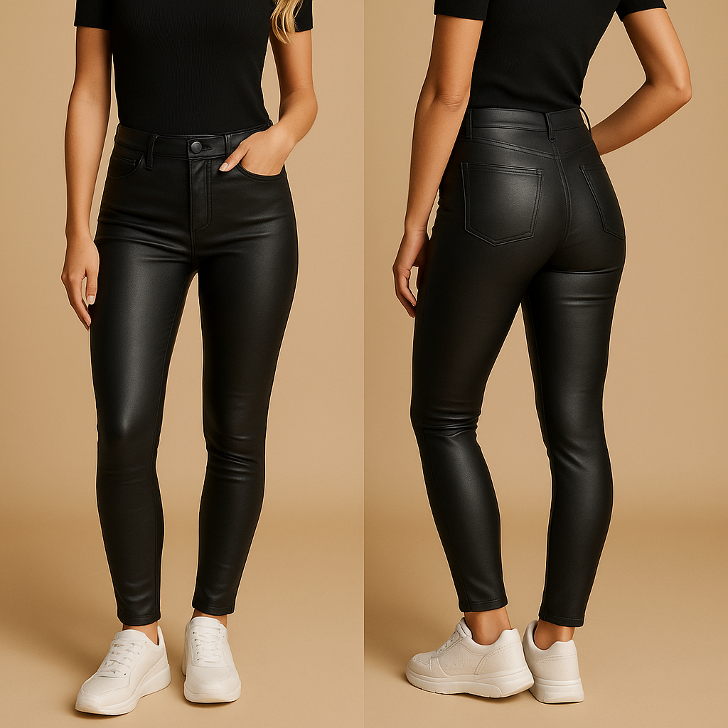Milou | High-waisted leather pants with a slim fit for women