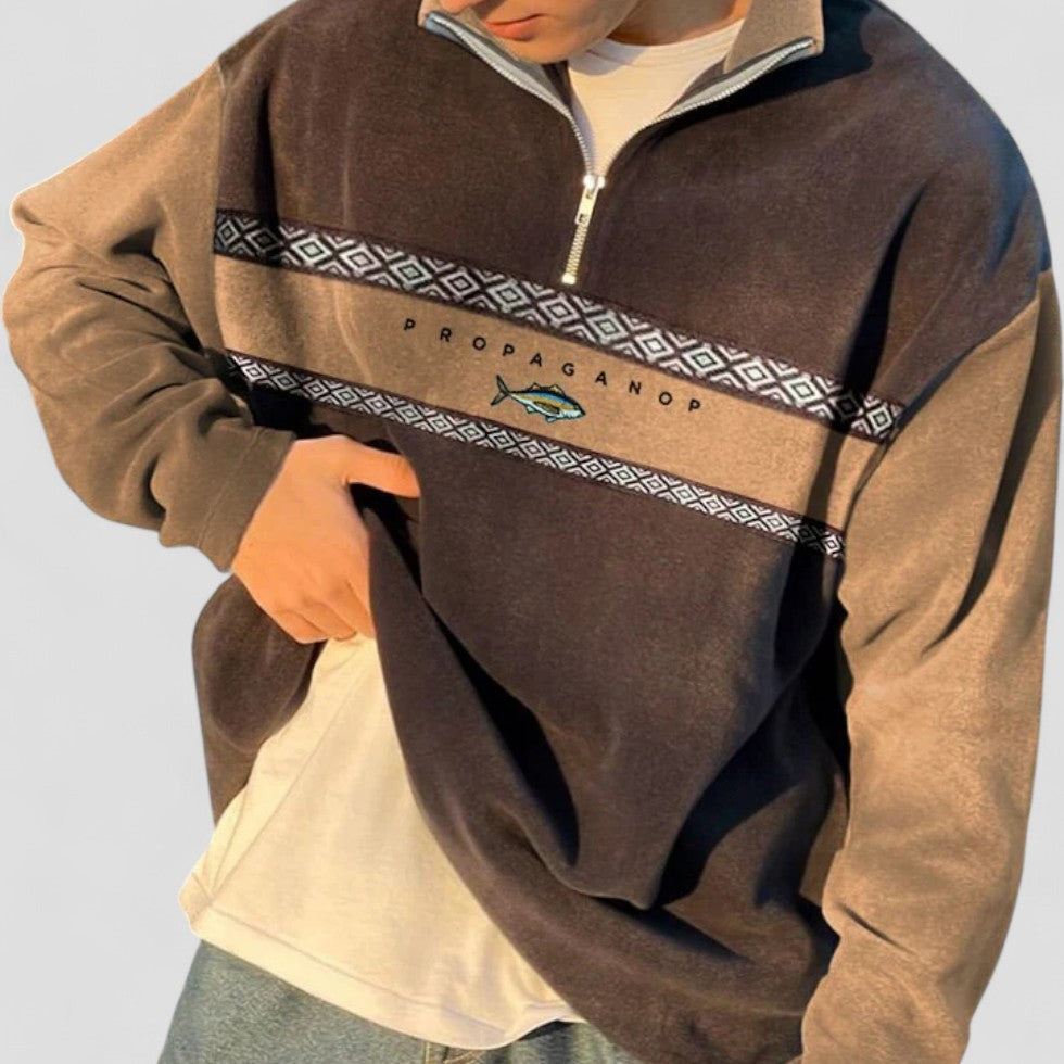 Color Block Pullover Sweater for Men - Image 2