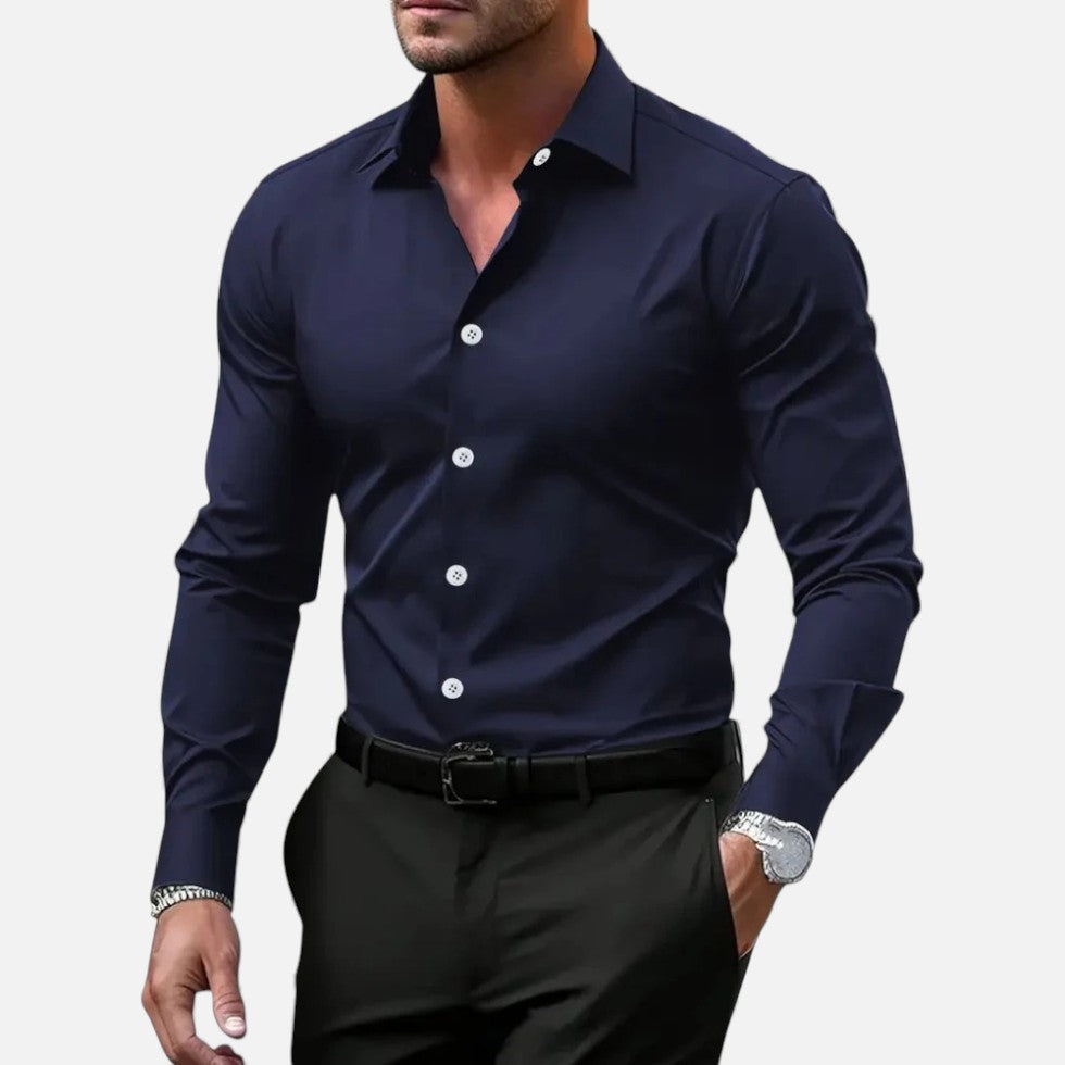 Slim-Fit Dress Shirt for Men - Image 3