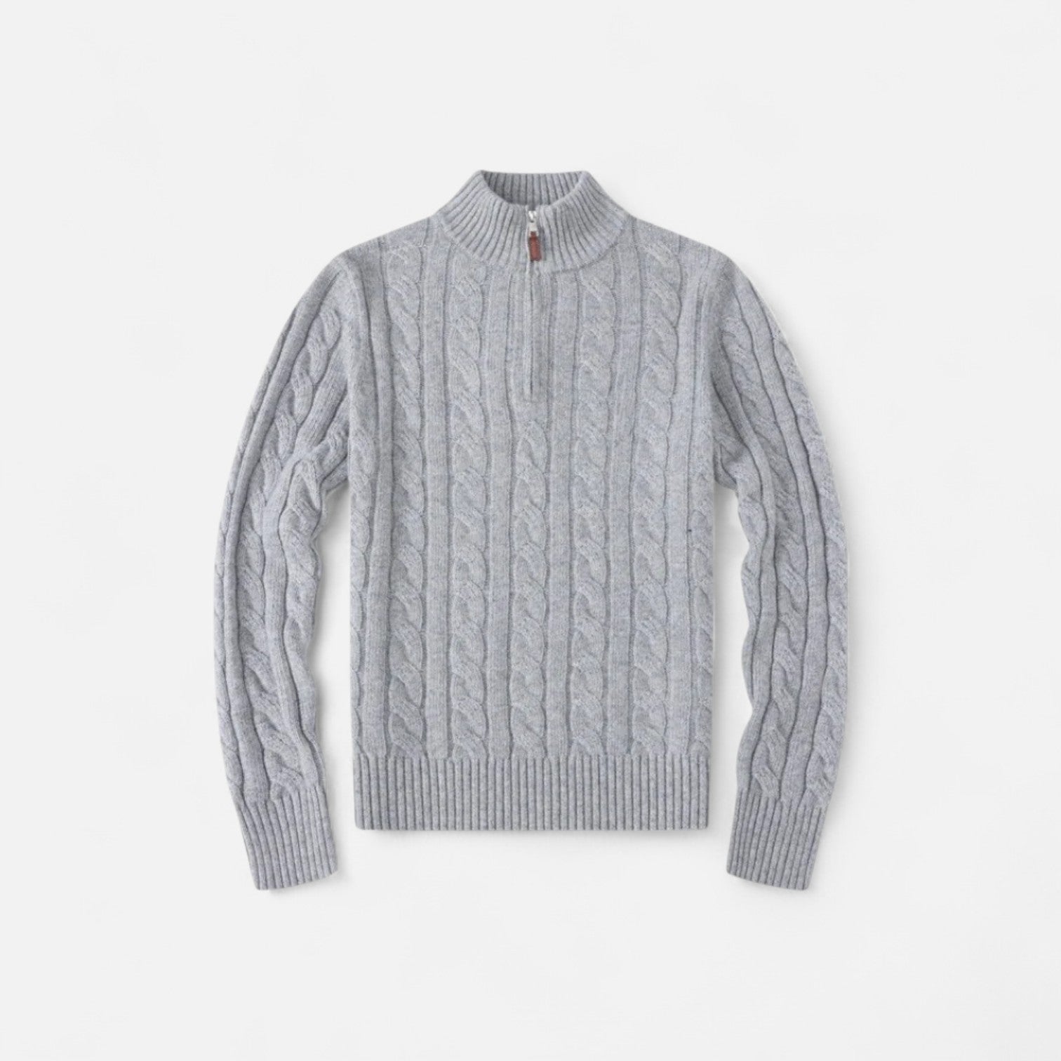 Strikket sweater til kvinder - Ribbet halv lynlås for tidløs elegance