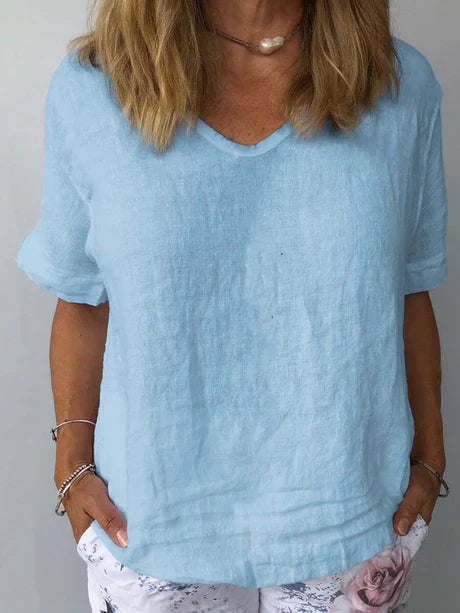 Women's Comfortable V-Neck Summer T-Shirt | Chic