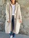 Beige knitted hooded jacket for women